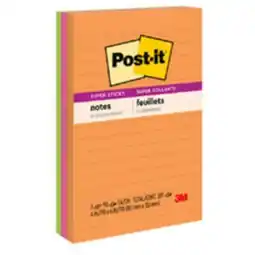 Staples Super Sticky Notes, Rio de Janeiro Collection, 4 x 6, Assorted Colours, 90 Sheets Per Pad offer
