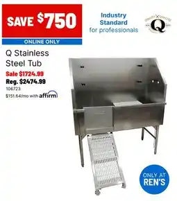 Ren’s Pets Depot Q Stainless Steel Tub offer