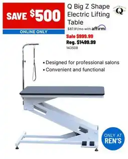 Ren’s Pets Depot Q Big Z Shape Electric Lifting Table offer