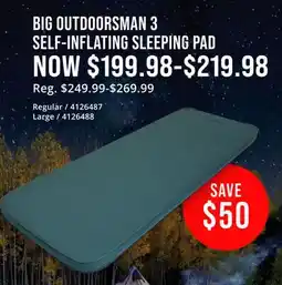 Cabela's BIG OUTDOORSMAN 3 SELF-INFLATING SLEEPING PAD offer