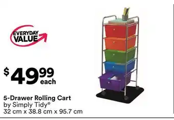 Michaels 5-Drawer Rolling Cart by Simply Tidy offer