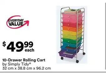 Michaels 10-Drawer Rolling Cart by Simply Tidy offer
