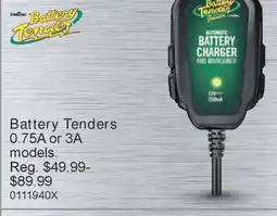 PartSource Battery Tenders 0.75A or 3A models offer