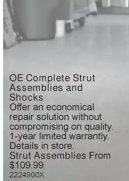 PartSource OE Complete Strut Assemblies and Shocks offer