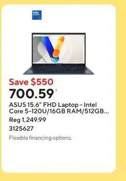 Staples ASUS 15.6 FHD Laptop - Intel Core 5-120U/16GB RAM/512GB SSD/Windows 11 Home offer