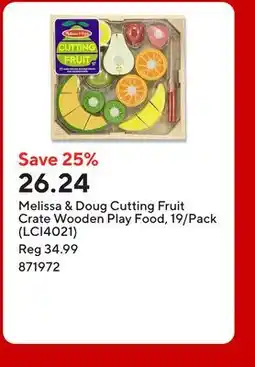 Staples Melissa & Doug Cutting Fruit Crate Wooden Play Food, 19/Pack (LCI4021) offer