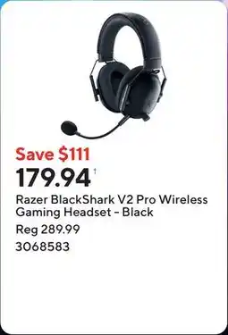 Staples Razer BlackShark V2 Pro Wireless Gaming Headset - Black offer