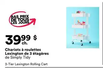 Michaels Chariots à roulettes Lexington de 3 étages de Simply Tidy offer