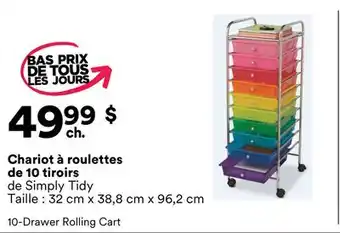Michaels Chariot à roulettes de 10 tiroirs de Simply Tidy offer