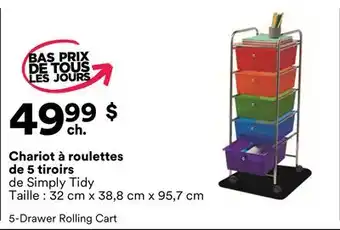 Michaels Chariot à roulettes de 5 tiroirs de Simply Tidy offer