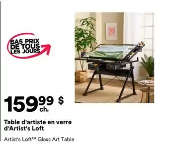 Michaels Table d'artiste en verre d'Artist's Loft offer