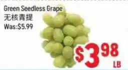 FreshLand Supermarket Green Seedless Grape offer