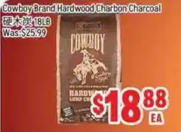 FreshLand Supermarket Cowboy Brand Hardwood Charbon Charcoal offer