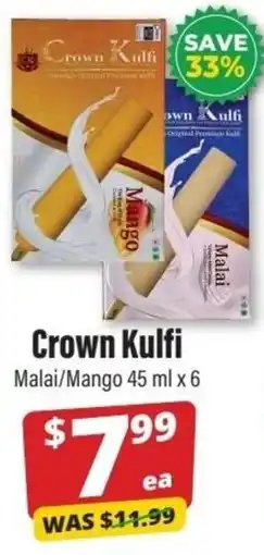 Iqbal Foods Crown Kulfi Malai/Mango offer