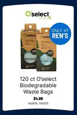 Ren’s Pets Depot 120 ct O'select Biodegradable Waste Bags offer