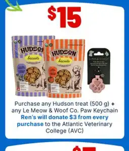 Ren’s Pets Depot Hudson treat (500 g) + any Le Meow & Woof Co. Paw Keychain offer