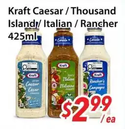 Bestco Food Mart Kraft Caesar / Thousand Island/ Italian / Rancher offer