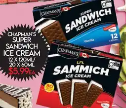 Fiesta Farms CHAPMAN'S SUPER SANDWICH ICE CREAM offer