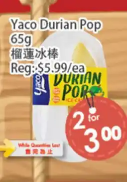 Fresh Palace Supermarket Yaco Durian Pop offer