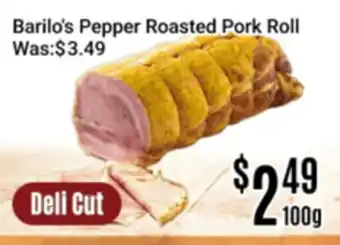 Nations Fresh Foods Barilo's Pepper Roasted Pork Roll offer