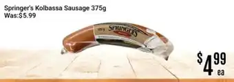 Nations Fresh Foods Springer's Kolbassa Sausage offer