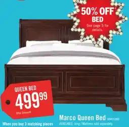The Brick Marco Panel Bed with Headboard & Frame, Cherry Brown - Queen Size offer