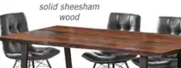 The Brick Bowery Dining Table, Sheesham Wood, Metal, Trapizoid Base, 80W - Brown offer
