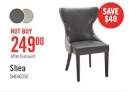 The Brick Shea Wing-Back Dining Chair with Linen-Look Fabric, Wood - Grey offer