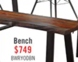 The Brick Bowery Dining Bench, Sheesham Wood, Metal, Trapizoid Base, 70W - Brown offer