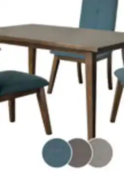 The Brick Chelsea 7pc Dining Set with Table & 6 Blue Chairs, 60W - Walnut Brown offer