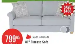The Brick Finesse 81 Contemporary Chenille Fabric Sofa - Heather Grey offer
