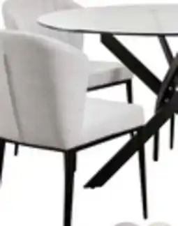 The Brick Zoe Dining Chair with Polyester Fabric & Channeled Tufting, Metal - Grey offer