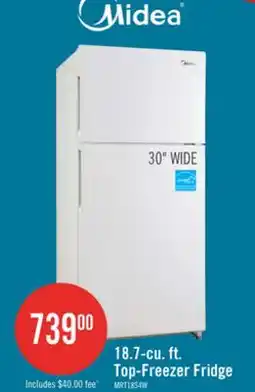 The Brick Midea 18 Cu. Ft. Top-Freezer Refrigerator - MRT18S4AWW offer