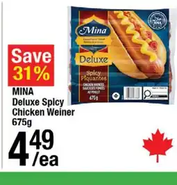 Arz Fine Foods MINA Deluxe Spicy Chicken Weiner offer