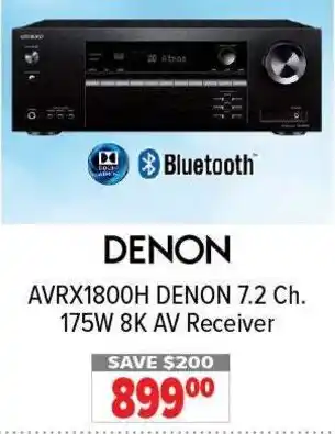 2001 Audio Video DENON 7.2 Ch. 175W 8K AV Receiver offer