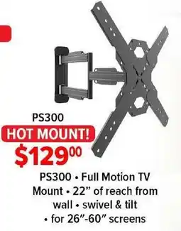 2001 Audio Video PS300 Full Motion TV Mount 22" of reach from wall offer