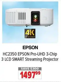2001 Audio Video EPSON HC2350 EPSON Pro-UHD 3-Chip 3 LCD SMART Streaming Projector offer