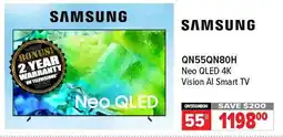 2001 Audio Video SAMSUNG QN55QN80H Neo QLED 4K Vision Al Smart TV offer