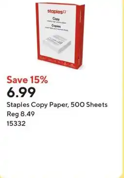 Staples Staples Copy Paper, 500 Sheets offer