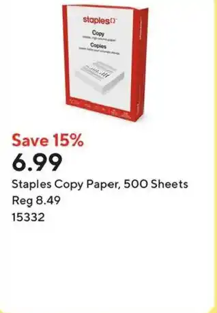 Staples Copy Paper, 500 Sheets