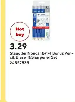 Staples Staedtler Norica 18+1+1 Bonus Pen- cil, Eraser & Sharpener Set offer