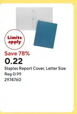 Staples Staples Report Cover, Letter Size offer