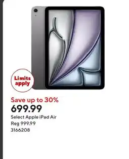 Staples Save up to 30% 699.99 Select Apple iPad Air offer