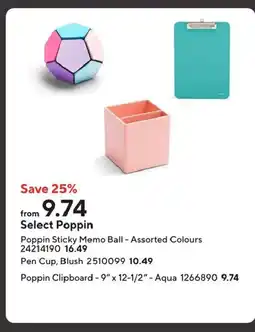 Staples Poppin Sticky Memo Ball - Assorted Colours offer