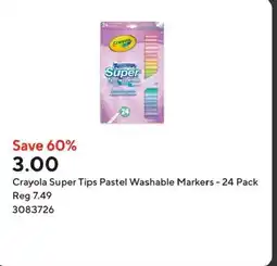 Staples Crayola Super Tips Pastel Washable Markers - 24 Pack offer