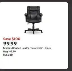 Staples Staples Bonded Leather Task Chair - Black offer