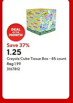 Staples Crayola Cube Tissue Box - 85 count offer