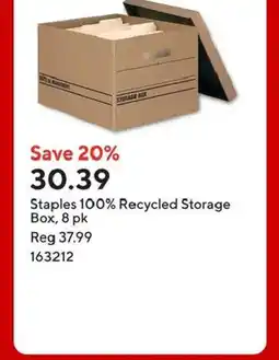 Staples Staples 100% Recycled Storage Box, 8 pk offer