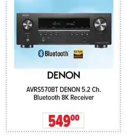 2001 Audio Video DENON AVRS570BT 5.2 Ch. Bluetooth 8K Receiver offer