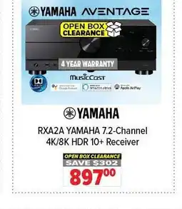 2001 Audio Video YAMAHA RXA2A 7.2-Channel 4K/8K HDR 10+ Receiver offer